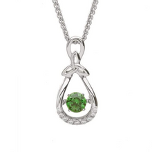Lade das Bild in den Galerie-Viewer, Anhänger Silber Damsha Kollektion Trinity Knot mit grünem Zirkon