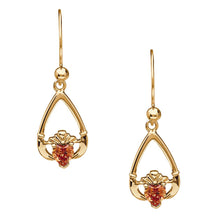 Lade das Bild in den Galerie-Viewer, Claddagh Ohrringe Geburtsstein November Citrine