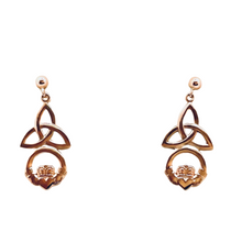 Lade das Bild in den Galerie-Viewer, Claddagh Ohrringe aus 10 Karat Gold 416