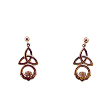 Lade das Bild in den Galerie-Viewer, Claddagh Ohrringe aus 10 Karat Gold 416