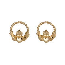 Lade das Bild in den Galerie-Viewer, Claddagh Ohrstecker Twist 10 Karat Gold 416 aus Irland