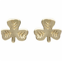 Lade das Bild in den Galerie-Viewer, Gold 416 Kleeblatt Ohrringe aus Irland