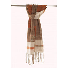 Lade das Bild in den Galerie-Viewer, Handgewebter Schal Coffee Cream Wolle