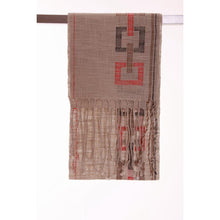 Lade das Bild in den Galerie-Viewer, Handgewebter Schal Light squares Leinen Baumwolle