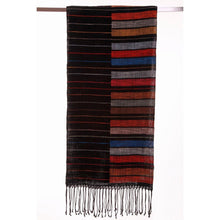Lade das Bild in den Galerie-Viewer, Handgewebter Schal Piano aus Leinen und Baumwolle