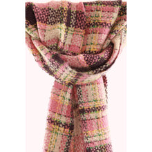 Lade das Bild in den Galerie-Viewer, Handgewebter Schal Pink and Purple Wolle Mohair