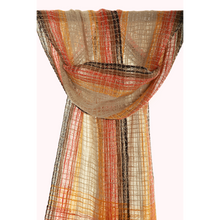 Lade das Bild in den Galerie-Viewer, Handgewebter Schal Striped Scarf Leinen Baumwolle