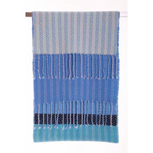 Lade das Bild in den Galerie-Viewer, Handgewebter Schal Turquoise blue