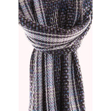 Lade das Bild in den Galerie-Viewer, Handgewebter Schal Winter Tiles Wolle Mohair