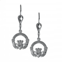 Lade das Bild in den Galerie-Viewer, Irische Claddagh Ohrringe Silber 925 Silber 925