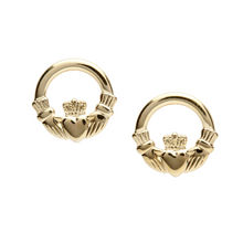 Lade das Bild in den Galerie-Viewer, Irische Claddagh Ohrringe in 10 ct. Gold 416