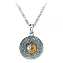 Lade das Bild in den Galerie-Viewer, Irische Kette Celtic Warrior Silber und 18 Karat Gold rund