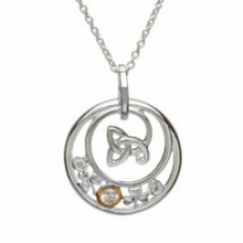 Lade das Bild in den Galerie-Viewer, Irische Kette Silber 925 mit Anhänger Trinity Knot im Kreis