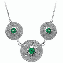 Lade das Bild in den Galerie-Viewer, Irische Kette Silber Celtic Warrior Silber 925 mit Smaragd und Zirkonen