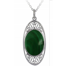 Lade das Bild in den Galerie-Viewer, Irische Kette Trinity Knot aus Silber 925 mit Schmuckstein