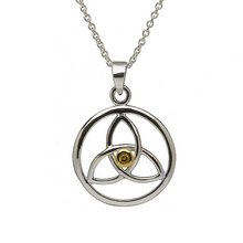 Lade das Bild in den Galerie-Viewer, Irische Kette aus Silber 925 mit Trinity Knot und Zirkon