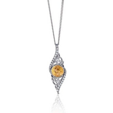 Lade das Bild in den Galerie-Viewer, Irische Kette gedrehter Trinity Anhänger Silber 925 mit 18 Karat Gold