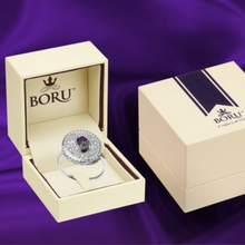 Lade das Bild in den Galerie-Viewer, Irische Ohrringe Medium mit Amethyst und klaren Zirkonen