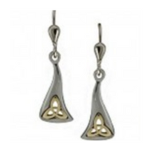 Lade das Bild in den Galerie-Viewer, Irische Ohrringe Silber 925 mit 14 Ct Gold