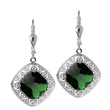 Lade das Bild in den Galerie-Viewer, Irische Ohrringe Trinity Knot in Silber 925 mit Quarzdoublet blaue Kristalle