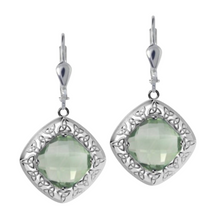 Lade das Bild in den Galerie-Viewer, Irische Ohrringe Trinity Knot in Silber 925 mit Quarzdoublet blaue Kristalle