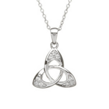 Lade das Bild in den Galerie-Viewer, Irische keltische Kette mit Anhänger Trinity Knot Silber 925