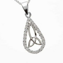 Lade das Bild in den Galerie-Viewer, Irischer Anhänger "Träne" Silber mit Trinity Knot