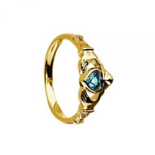 Lade das Bild in den Galerie-Viewer, Irischer Claddagh Ring Geburtsstein / Monatsstein Dezember Blauer Topaz