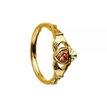 Lade das Bild in den Galerie-Viewer, Irischer Claddagh Ring Geburtsstein / Monatsstein November Citrine