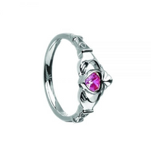 Lade das Bild in den Galerie-Viewer, Irischer Claddagh Ring Geburtsstein / Monatsstein Oktober