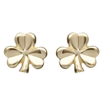 Lade das Bild in den Galerie-Viewer, Irischer Ohrstecker Kleeblatt 10 Karat Gold 416
