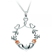 Lade das Bild in den Galerie-Viewer, Irischer Schmuck Kette mit Herz Claddagh Kleeblatt
