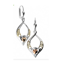 Lade das Bild in den Galerie-Viewer, Keltische Claddagh Ohrringe Silber vergoldet