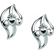 Lade das Bild in den Galerie-Viewer, Keltische Claddagh gekrümmte blattförmige Ohringe Silber 925
