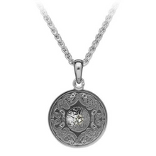 Lade das Bild in den Galerie-Viewer, Keltische Kette Celtic Warrior in Gold und Weißgold mit einem Diamanten