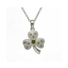 Lade das Bild in den Galerie-Viewer, Keltische Kette Kleeblatt Shamrock Silber 925 mit Zirkonen