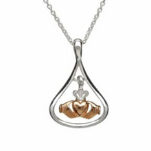 Lade das Bild in den Galerie-Viewer, Keltische Kette Silber 925 mit Claddagh Anhänger