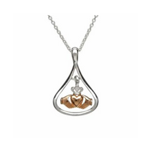 Lade das Bild in den Galerie-Viewer, Keltische Kette Silber 925 mit Claddagh Anhänger