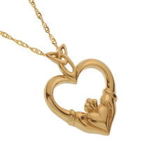 Lade das Bild in den Galerie-Viewer, Keltische Kette Silber 925 oder Gold mit Claddagh Anhänger