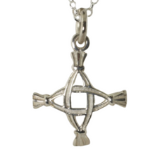 Lade das Bild in den Galerie-Viewer, Keltische Kette St. Brigid Kreuz mit offenen Wellen