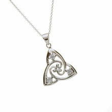 Lade das Bild in den Galerie-Viewer, Keltische Kette Trinity Knot Silber mit Zirkon
