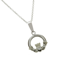 Lade das Bild in den Galerie-Viewer, Keltische Kette mit Claddagh Anhänger Silber 925