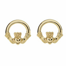 Lade das Bild in den Galerie-Viewer, Keltische Ohrringe / Ohrstecker Claddagh Gold 416
