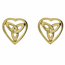 Lade das Bild in den Galerie-Viewer, Keltische Ohrringe Trinity Knot Gold 416