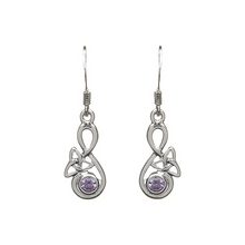 Lade das Bild in den Galerie-Viewer, Keltische Ohrringe Trinity Knot mit Zirkon Silber 925