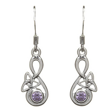 Lade das Bild in den Galerie-Viewer, Keltische Ohrringe Trinity Knot mit Zirkon Silber 925