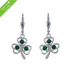 Lade das Bild in den Galerie-Viewer, Keltische Ohrstecker Kleeblatt Silber 925 mit Achat