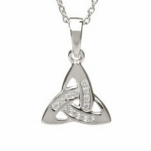 Lade das Bild in den Galerie-Viewer, Keltischer Anhänger Trinity Knot Silber klein mit Zirkon