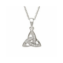 Lade das Bild in den Galerie-Viewer, Keltischer Anhänger Trinity Knot Silber klein mit Zirkon
