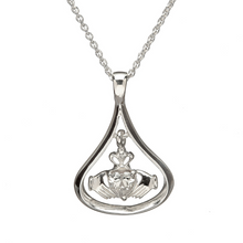 Lade das Bild in den Galerie-Viewer, Keltischer Claddagh Anhänger Silber 925